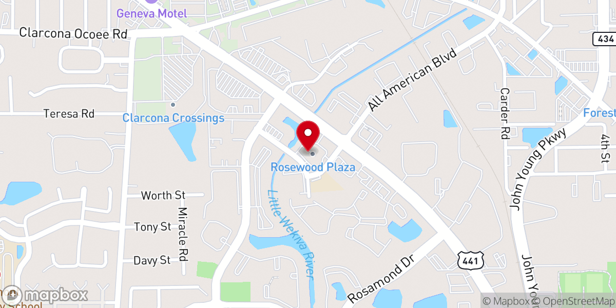 Map showing location of Victory Church Orlando