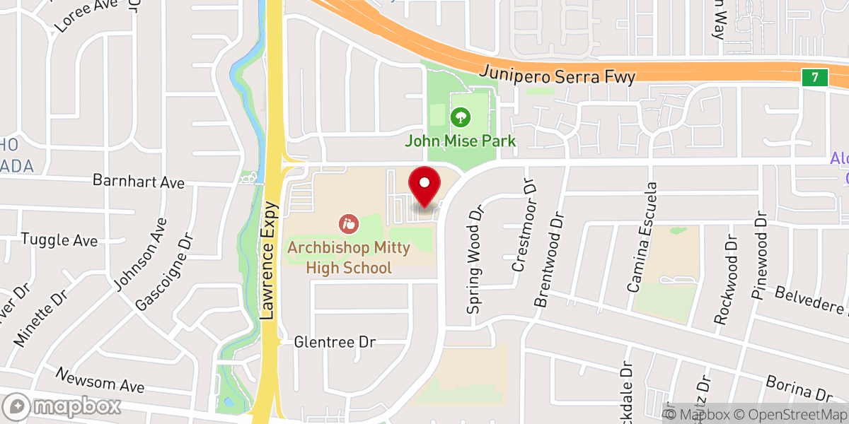 Map showing location of Queen of Apostles Church