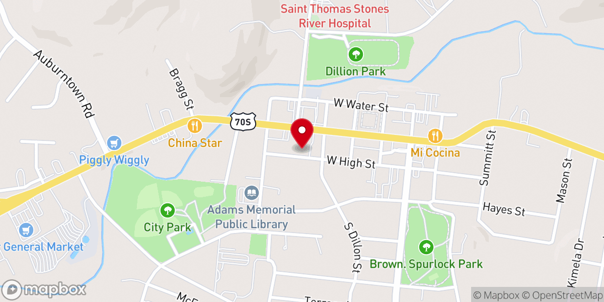 Map showing location of Woodbury United Methodist Church