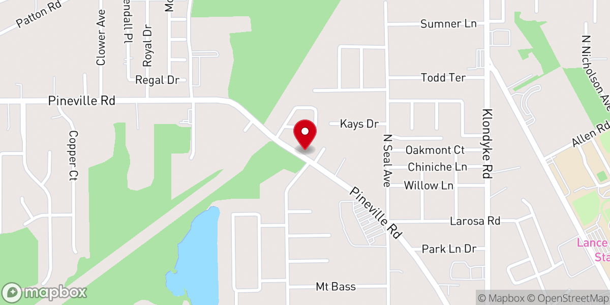 Map showing location of Lois' Flower Shop