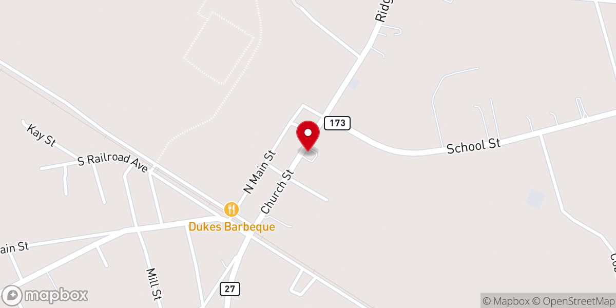 Map showing location of First National Bank of SC