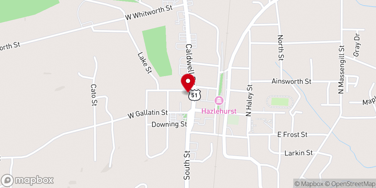 Map showing location of Hazlehurst United Methodist Church, Child Care & Preschool