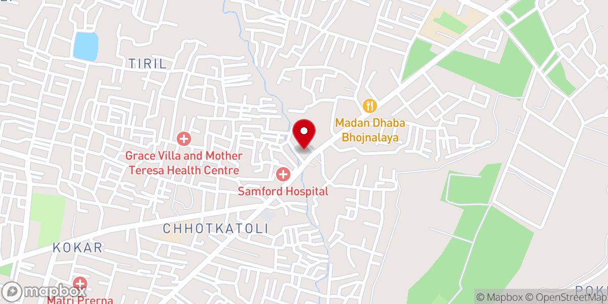 Map showing location of Shalom ministry church (Pentecostal)