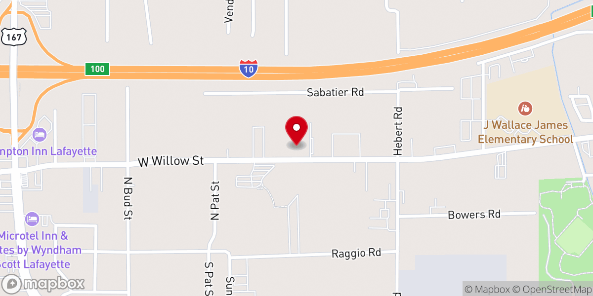 Map showing location of Lafayette Parish 911 Office
