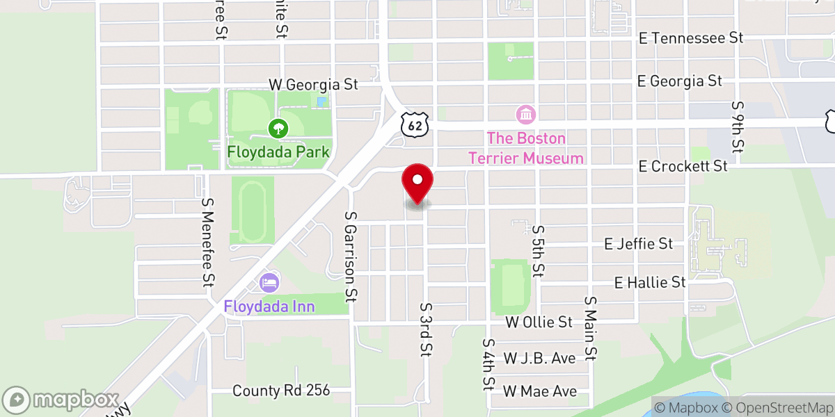 Map showing location of Bible Baptist Church