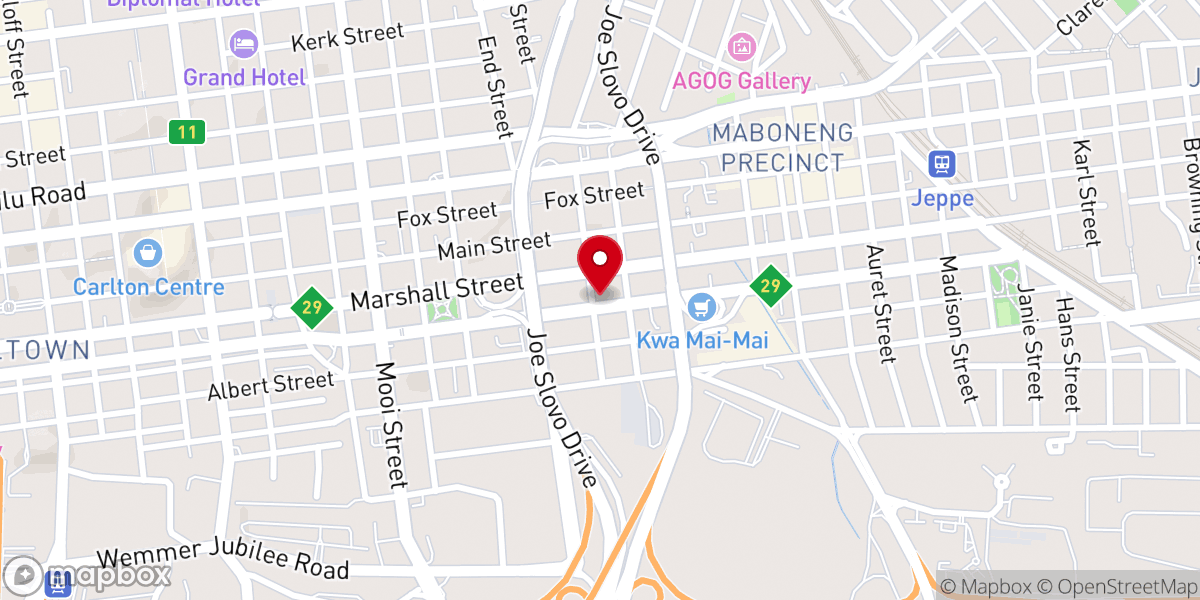 Map showing location of HB Senatle Centre - AME Church