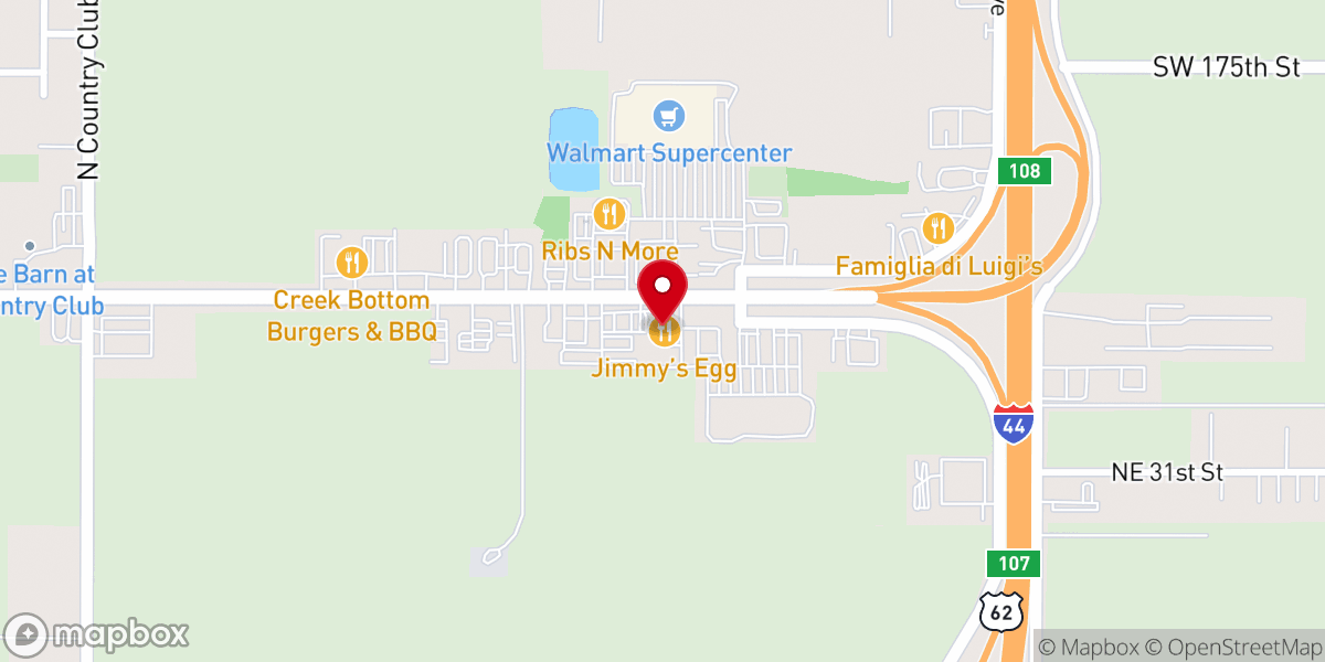 Map showing location of Jimmy's Egg