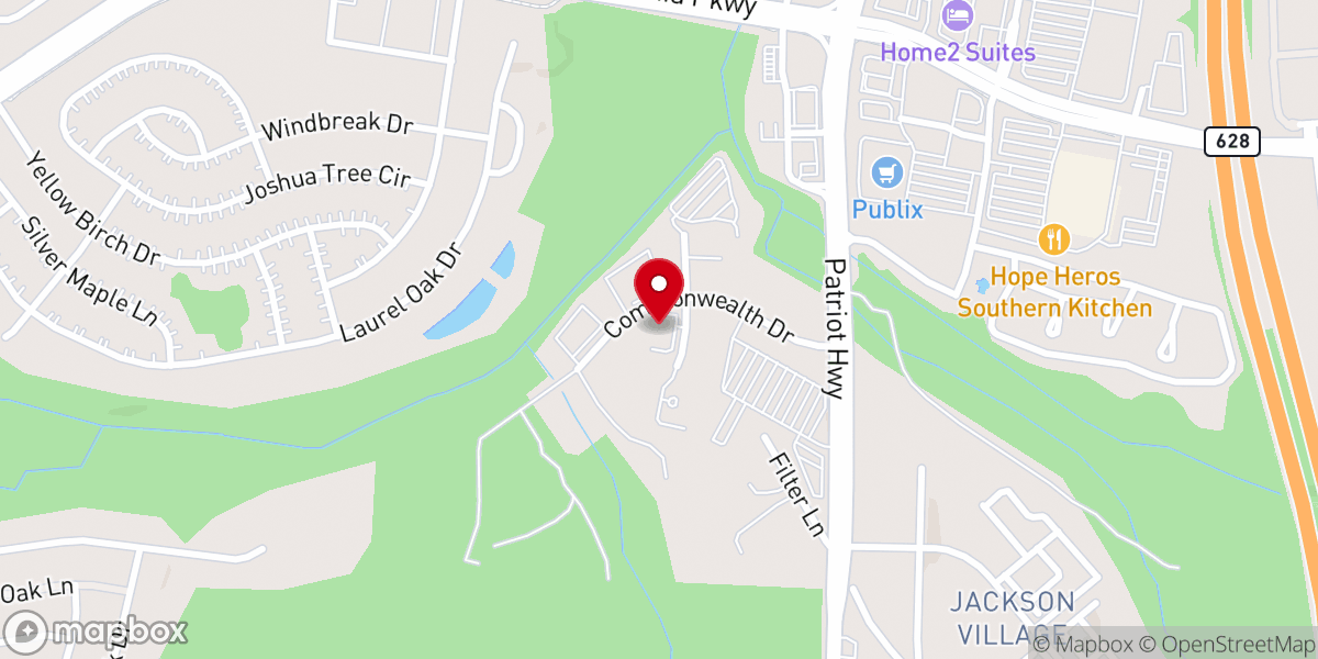 Map showing location of Bethel Reformed Presbyterian Church