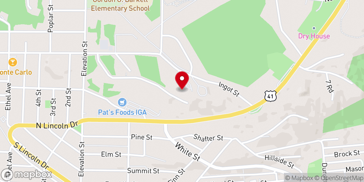 Map showing location of Zion Lutheran Church
