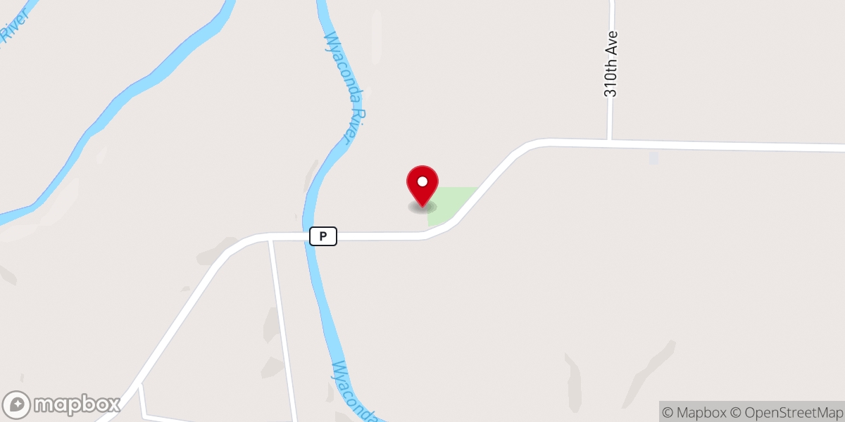 Map showing location of Wyaconda Baptist Church