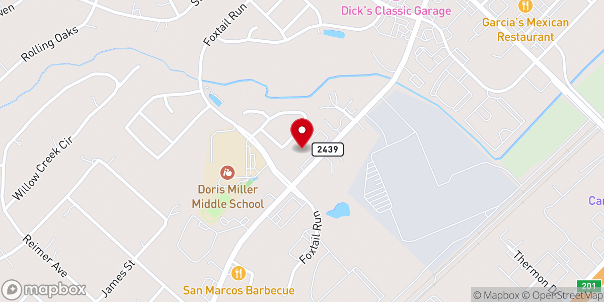 Map showing location of Kingdom Family San Marcos