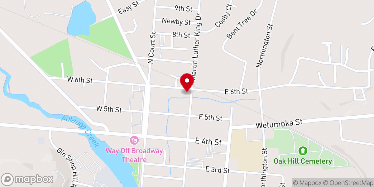 Map showing location of Bethlehem Christian Methodist Episcopal Church