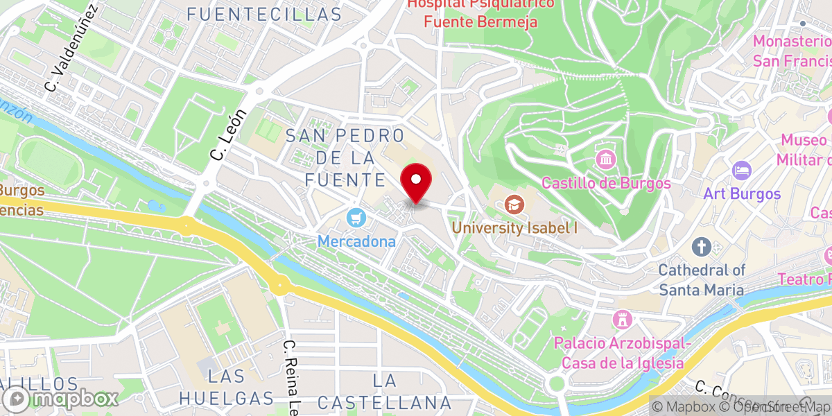 Map showing location of Iglesia de San Pedro de la Fuente