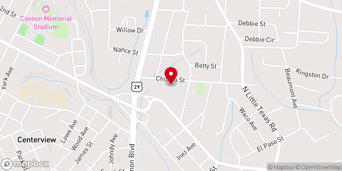 Map showing location of Faith Baptist Church
