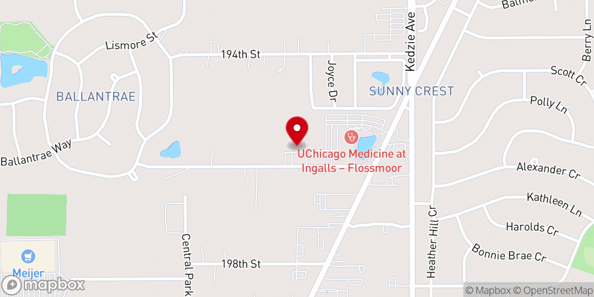 Map showing location of The South Suburban Vineyard Church