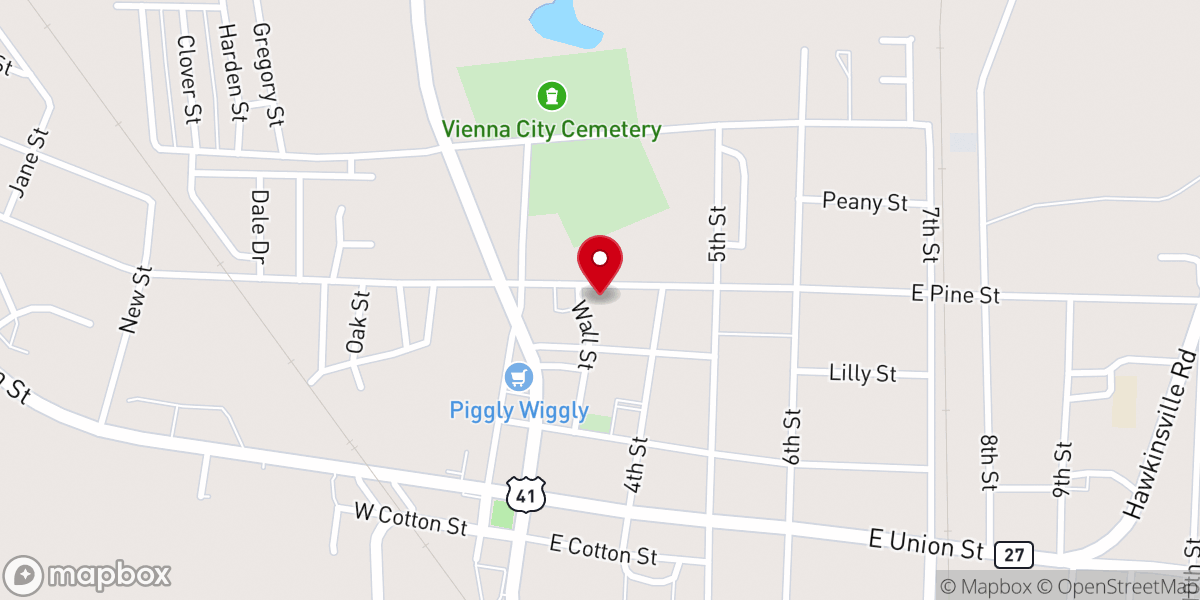 Map showing location of Mt Zion CME Church