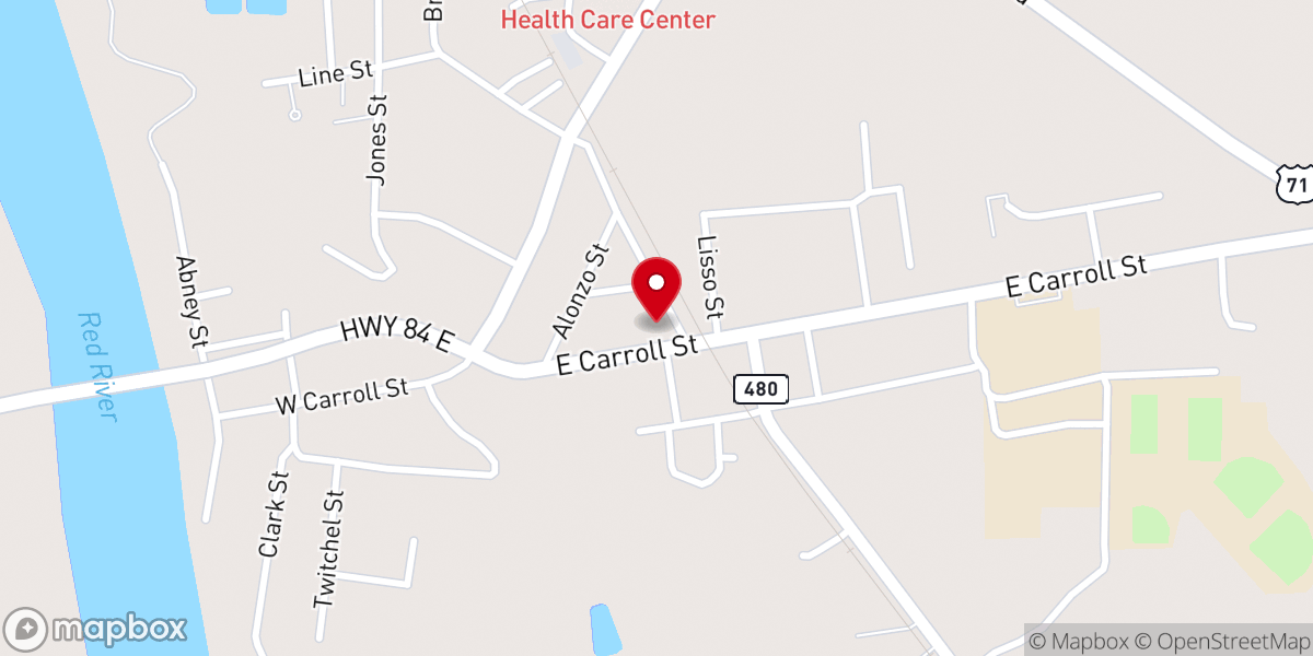 Map showing location of First Methodist Church Coushatta