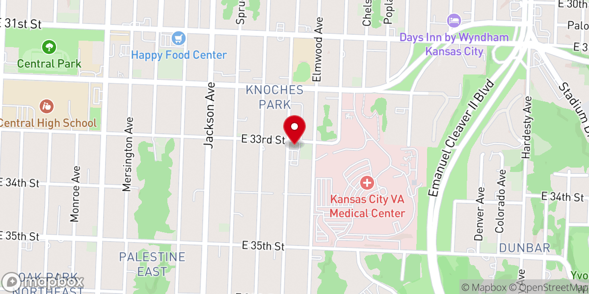 Map showing location of Sunrise Baptist Church