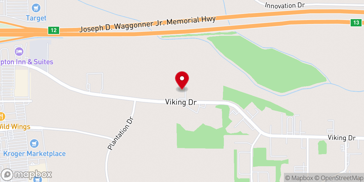 Map showing location of Church of Christ on Viking Drive