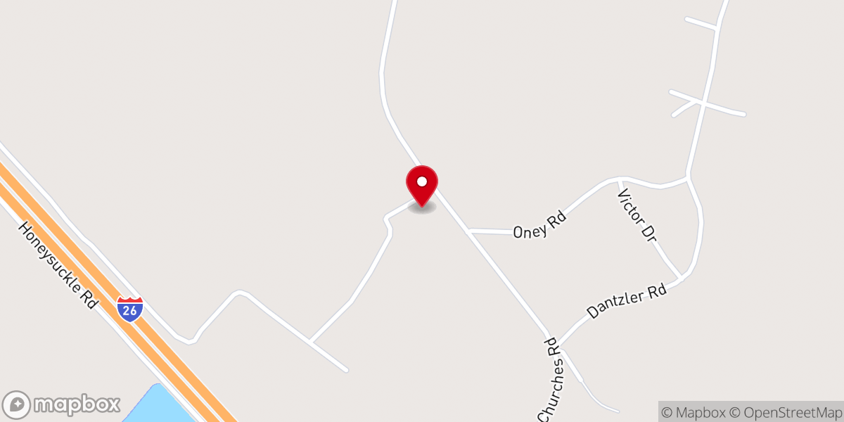 Map showing location of Elem Baptist Church