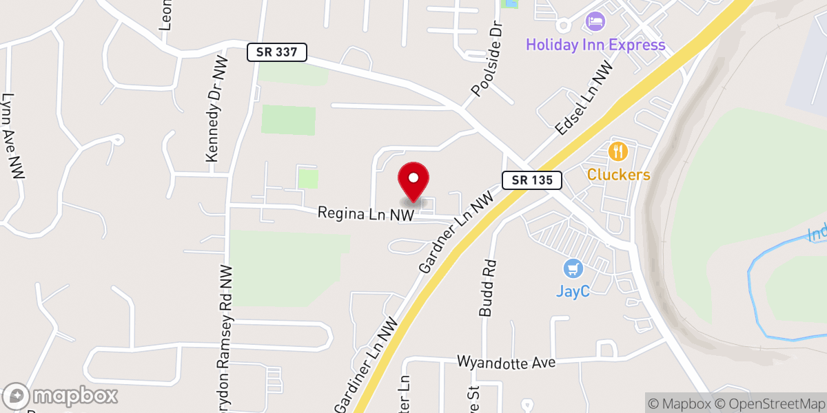 Map showing location of Colonial Lanes Bowling Center