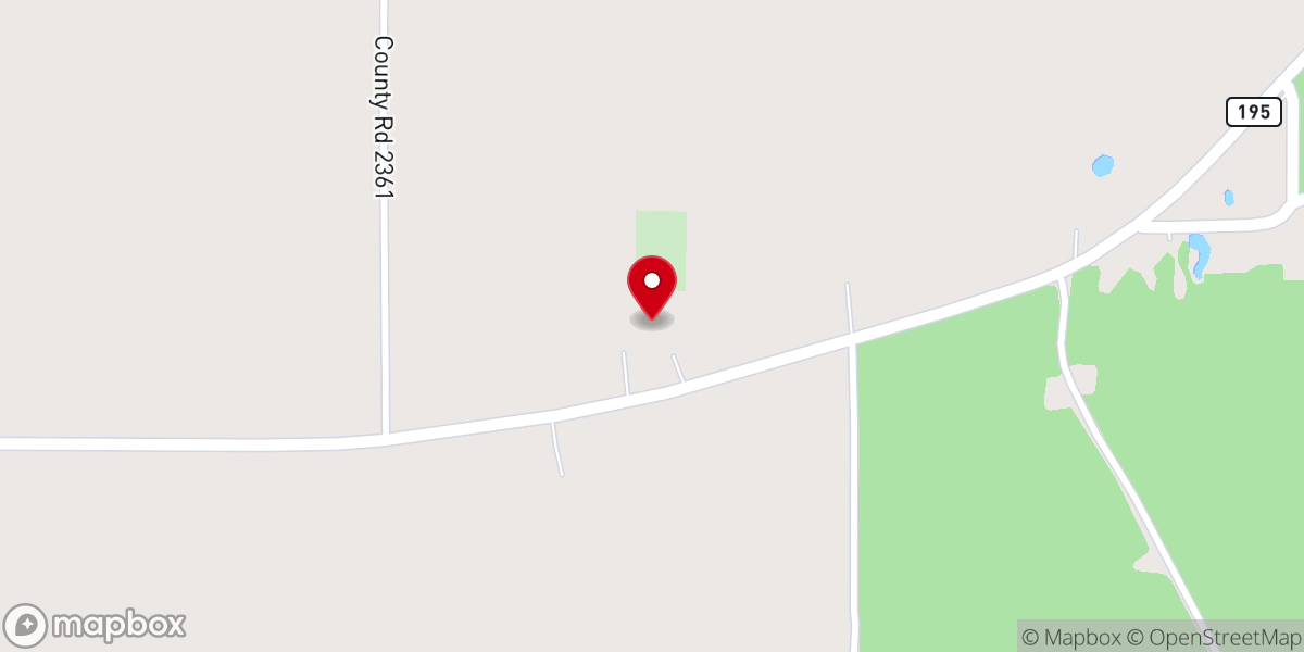 Map showing location of Leesville Baptist Church