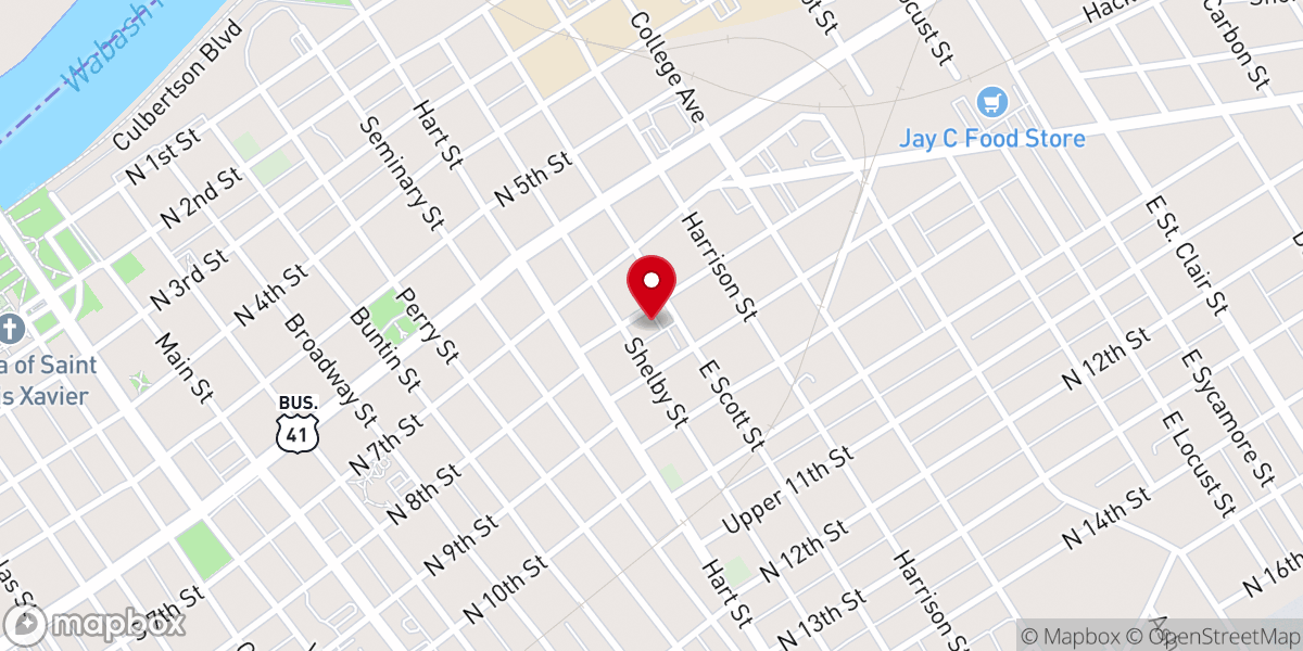 Map showing location of St John Lutheran Church