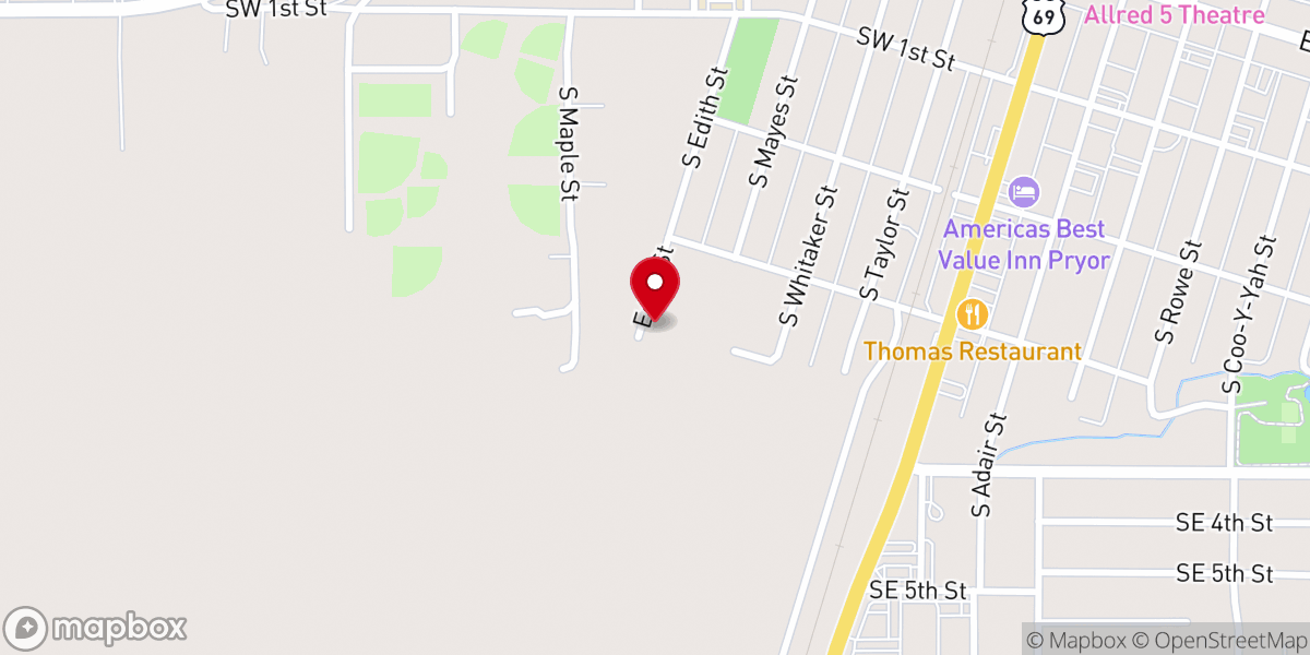 Map showing location of Trinity Pentecostal Church