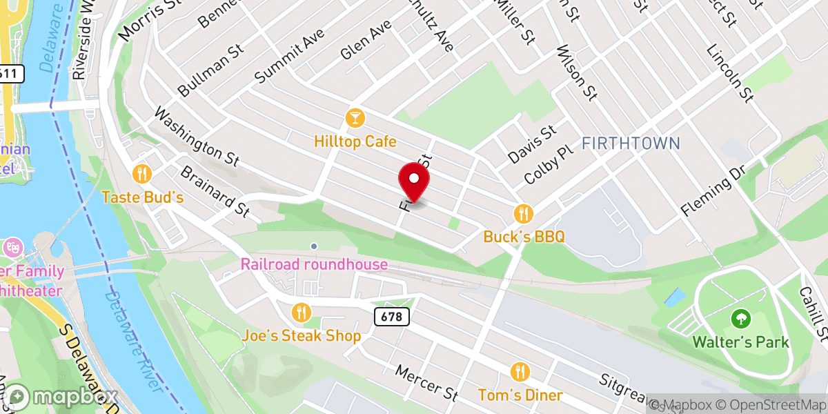Map showing location of Former St. John's Evangelical Lutheran Church