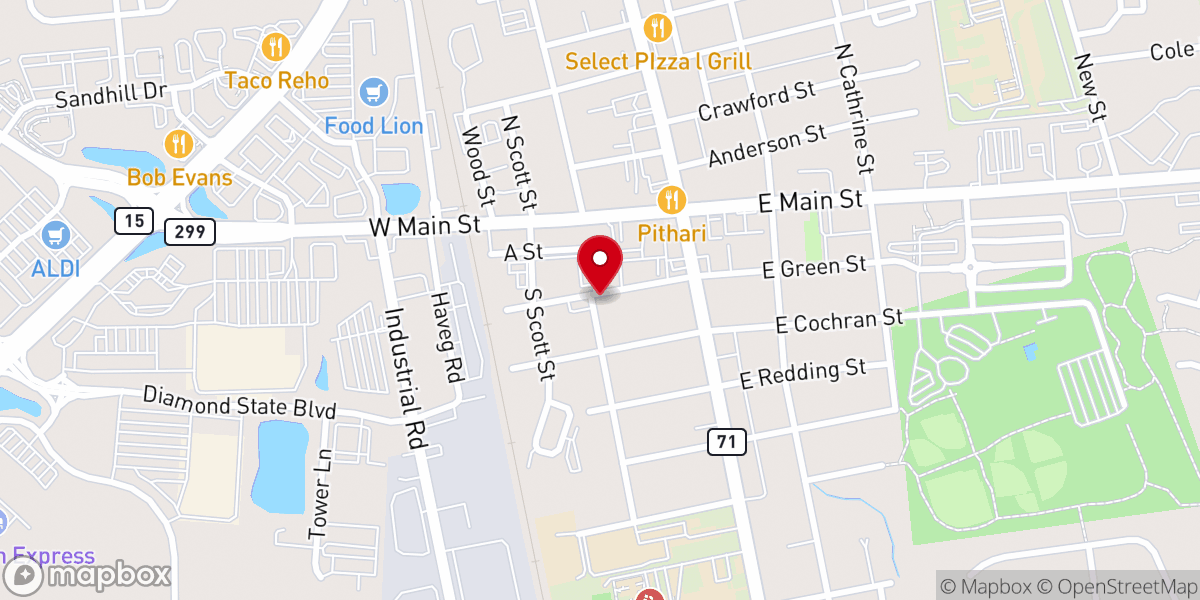 Map showing location of Mid-Town Tabernacle