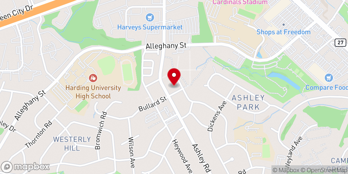 Map showing location of New Zion Baptist Church