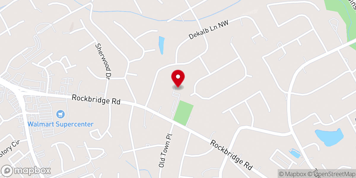 Map showing location of Rock Bridge Baptist Church
