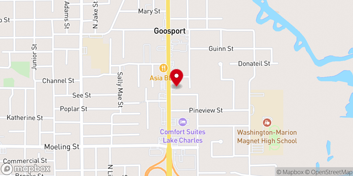 Map showing location of Winners' Chapel International Lake Charles