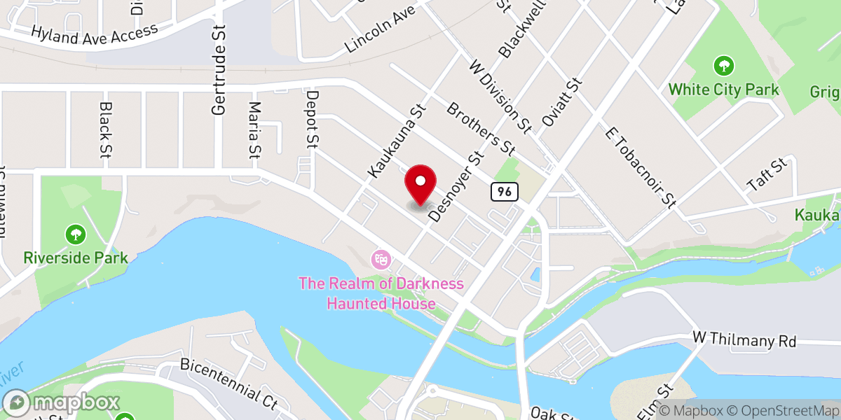 Map showing location of Holy Cross Church