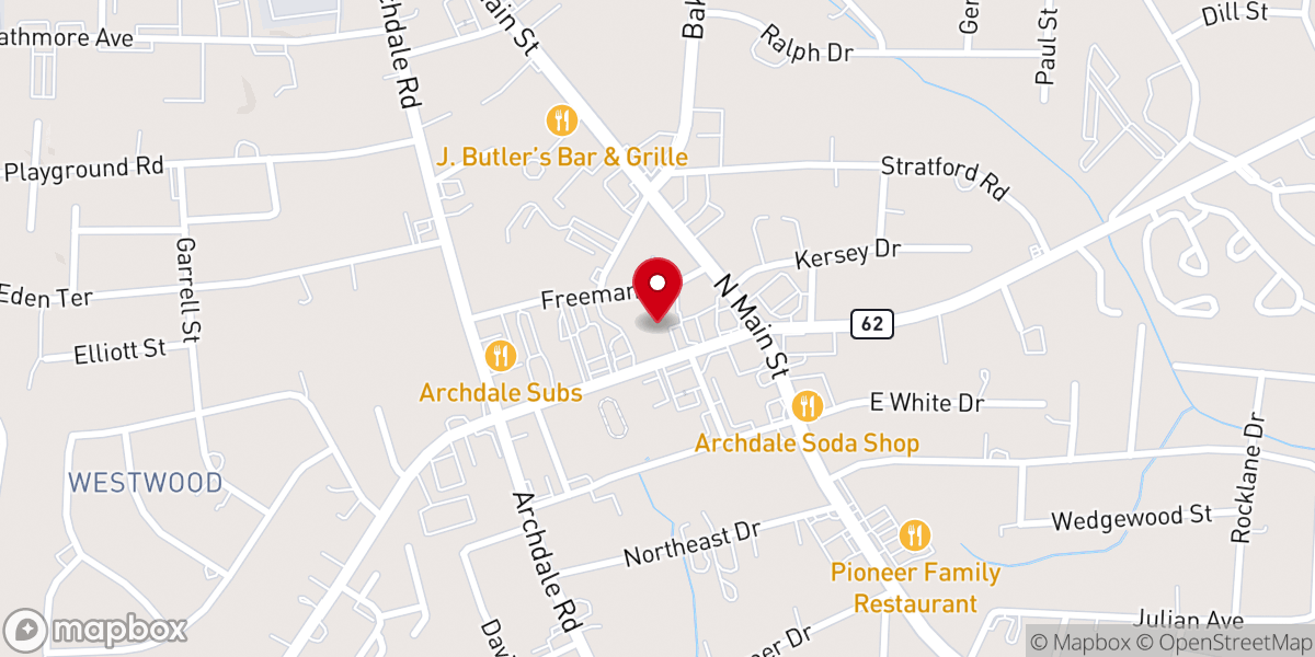 Map showing location of Archdale Friends Meeting