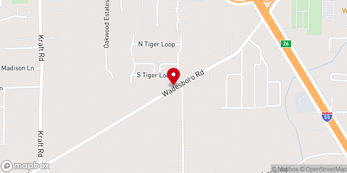 Map showing location of New Life Baptist church
