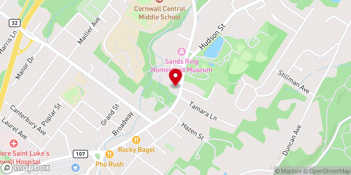 Map showing location of Cornwall United Methodist Church