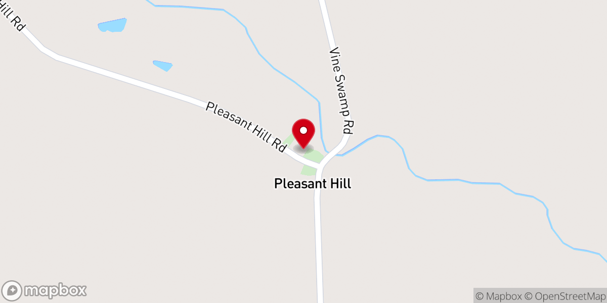 Map showing location of Pleasant Hill Christian Church