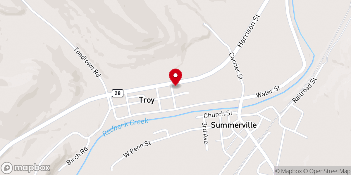 Map showing location of Summerville Church of Christ