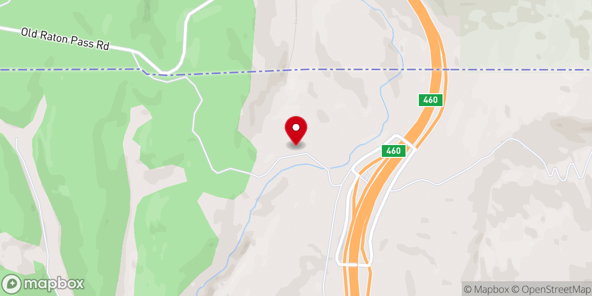 Map showing location of Raton Pass
