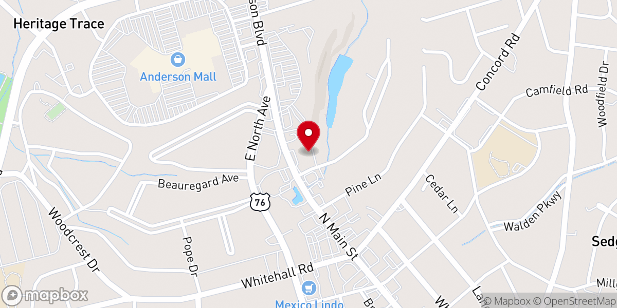 Map showing location of Kingdom Vision Worship Center, International