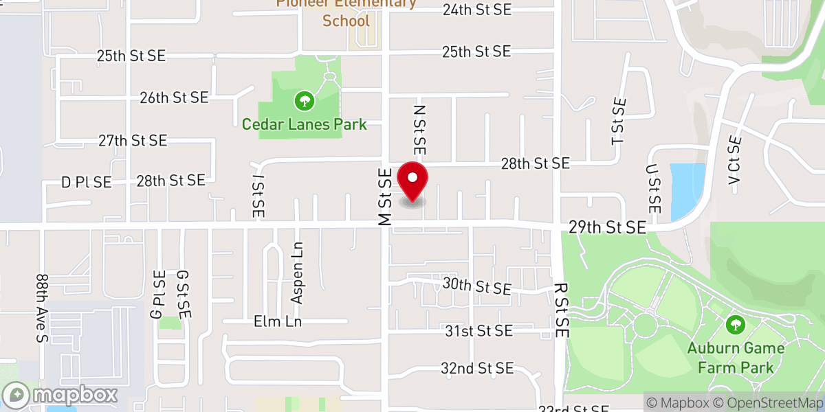 Map showing location of Church of the Nazarene Auburn