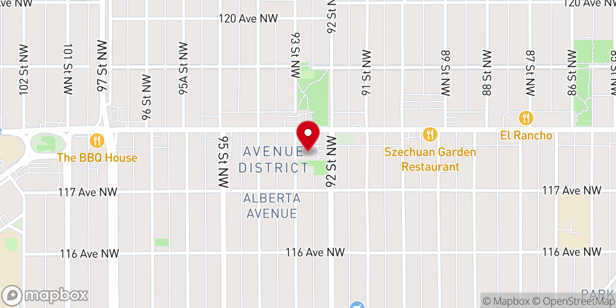 Map showing location of St. Faith's Anglican Church