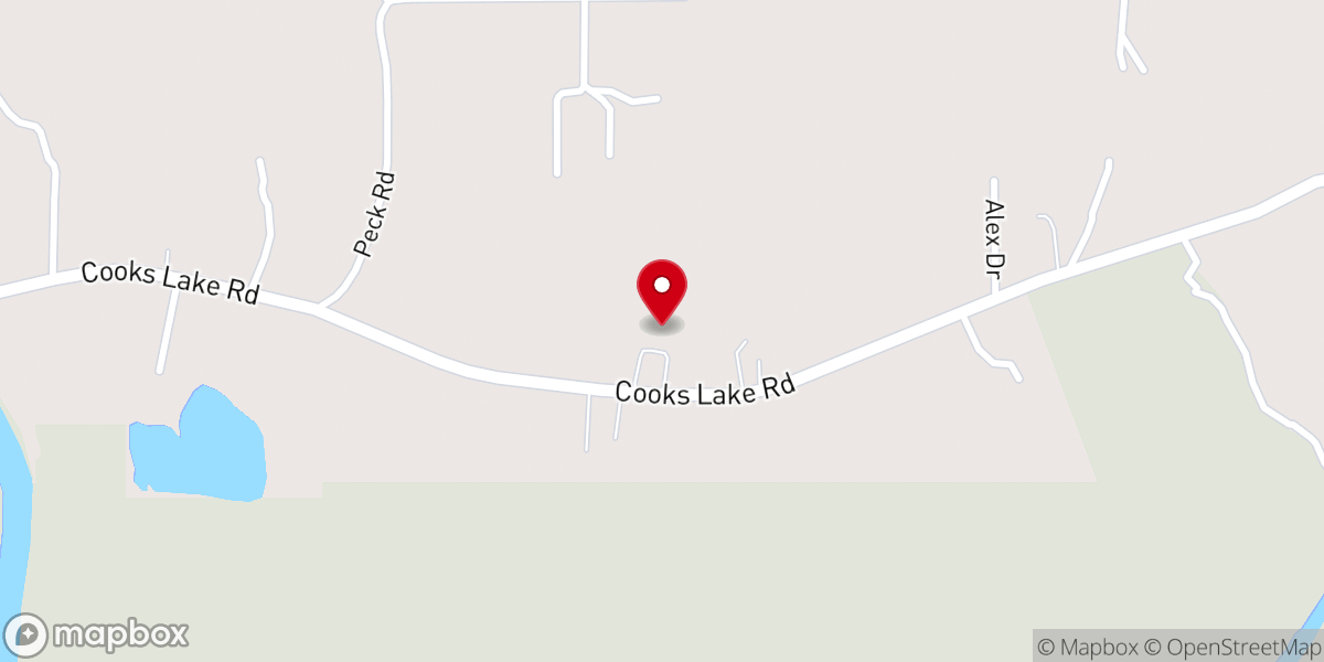 Map showing location of Weddings at Book Nook Inn