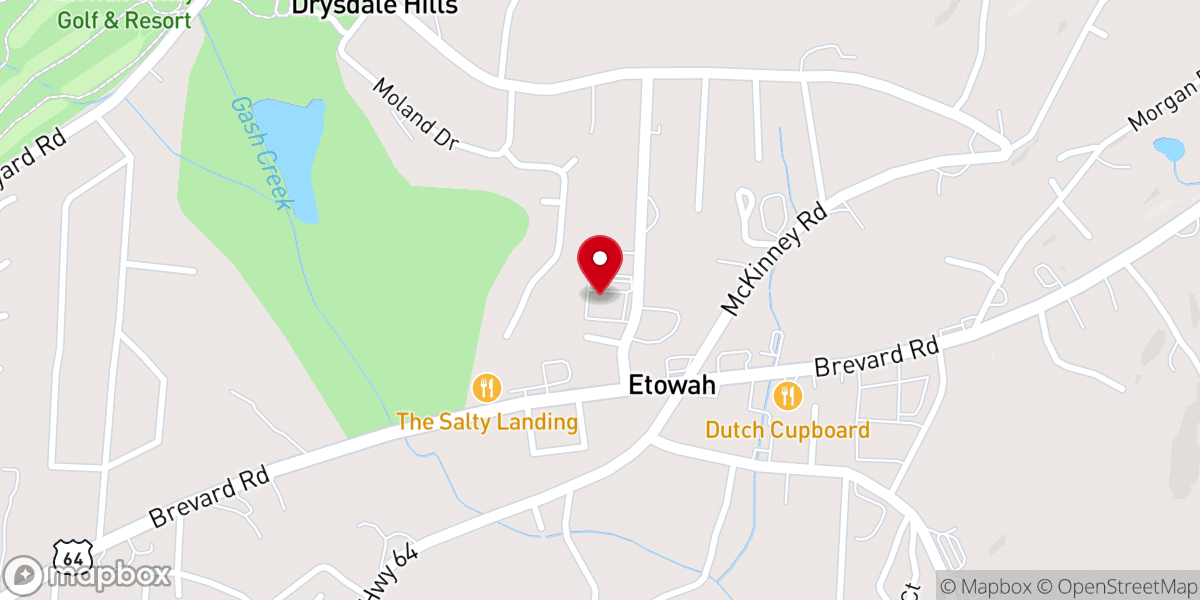 Map showing location of Etowah United Methodist Church
