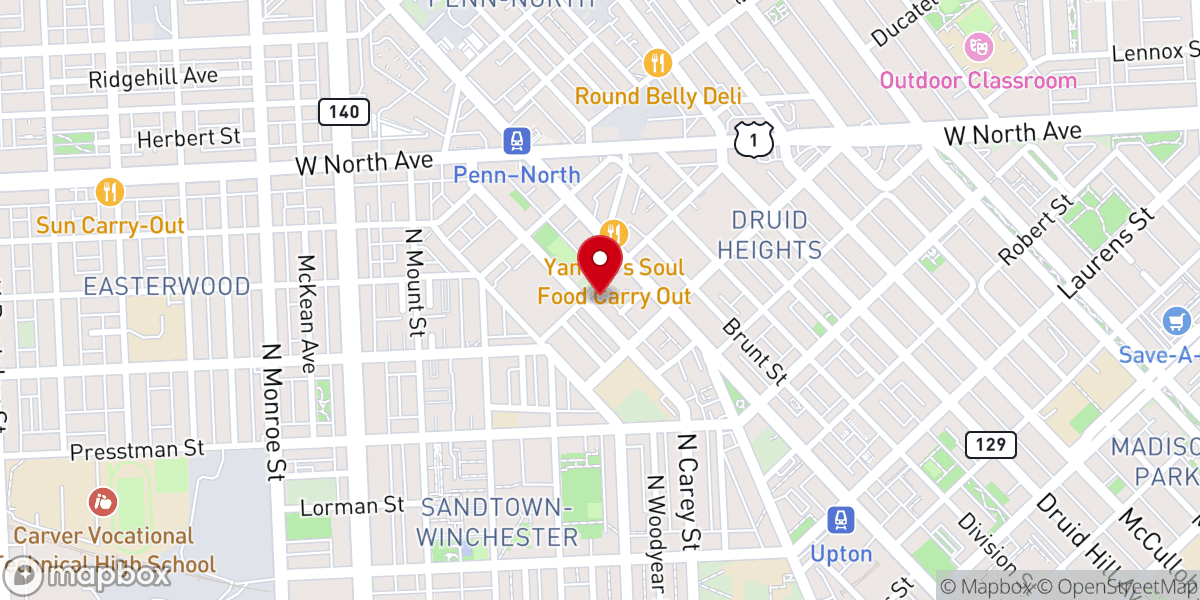Map showing location of Ames Memorial United Methodist Church
