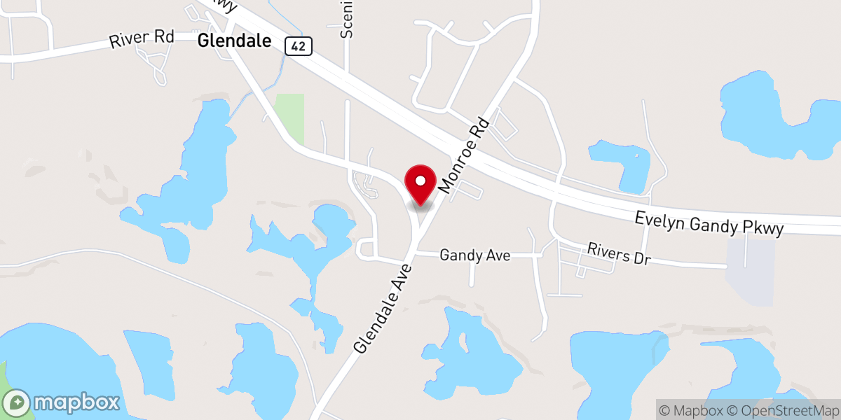 Map showing location of Glendale United Methodist Church