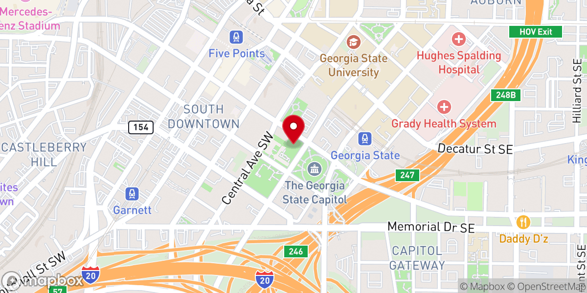 Map showing location of Central Presbyterian Church