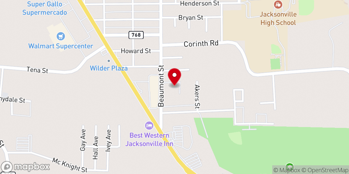 Map showing location of St John's Global Methodist Church