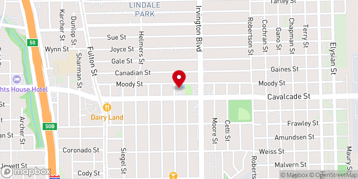 Map showing location of VIVE Houston